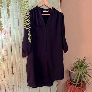 Navy blue Lush tunic dress with side pockets.